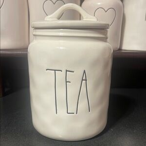 Rae Dunn Ceramic Tea Canister - White